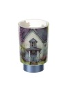 Lampada cilindrica casetta cottage blu Hervit
