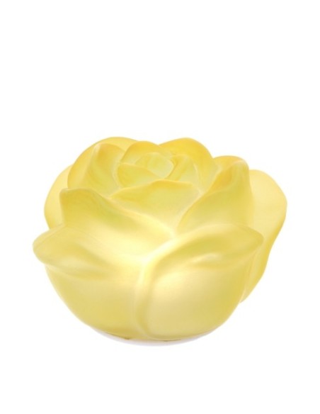 Rosa gialla in vetro satinato con luce led Hervit
