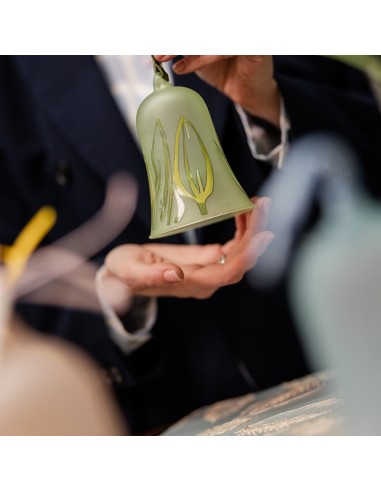 Campana Tulip in vetro verde Hervit