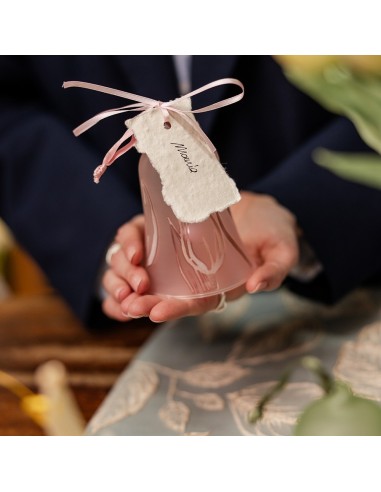 Campana Tulip in vetro rosa Hervit