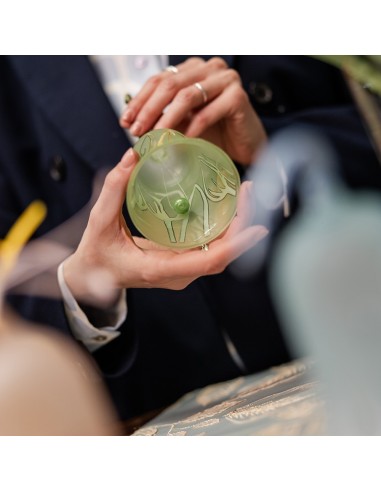 Campana Tulip in vetro rosa Hervit