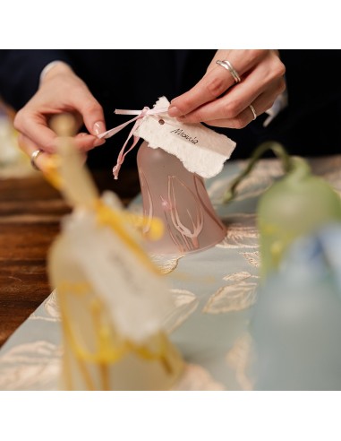 Campana Tulip in vetro rosa Hervit