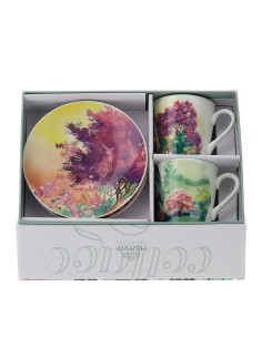 Set 2 Tazzine da caffè Cottage rosa con box regalo Hervit 2
