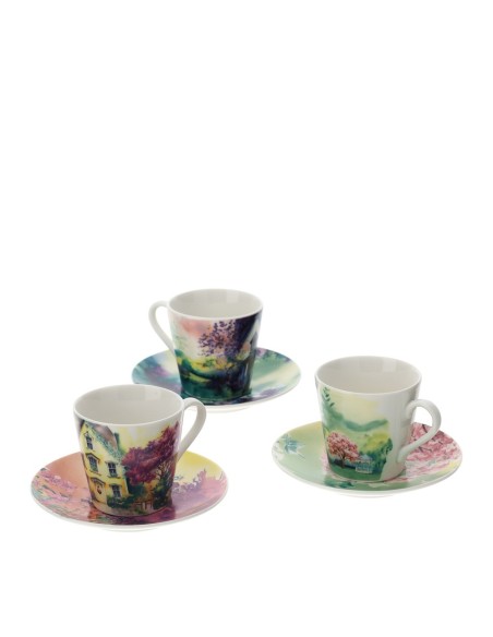 Set 6 Tazzine da caffè Cottage con box regalo Hervit