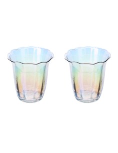 Set 2 bicchieri acqua in vetro iridescente Hervit