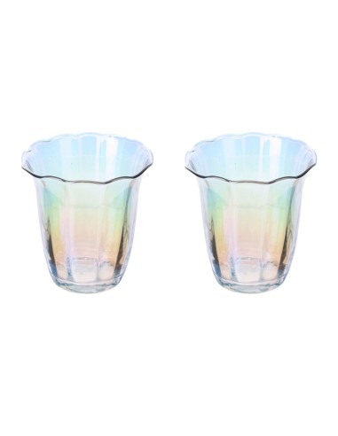 Coppia di bicchieri acqua in vetro iridescente Hervit