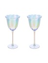 Coppia di bicchieri vino in vetro iridescente Hervit