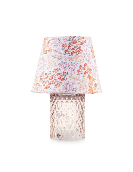 Lampada cilindrica con paralume cipria Rayon Emò