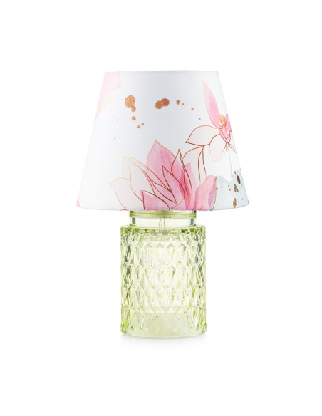 Lampada cilindrica con paralume verde Rayon Emò