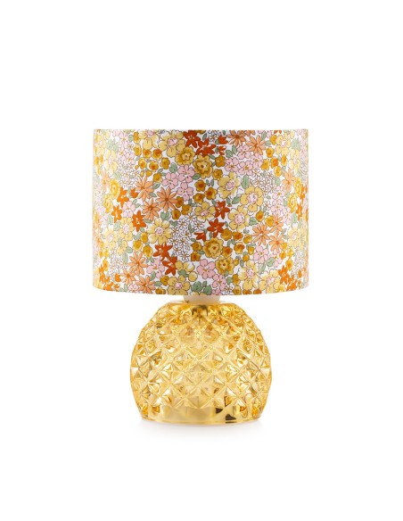 Lampada rotonda con paralume ambra Rayon Emò