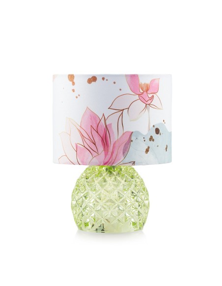 Lampada rotonda con paralume verde Rayon Emò