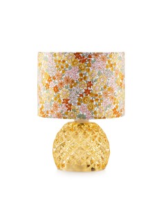 Lampada rotonda con paralume ambra Rayon Emò