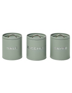 Tris barattoli cucina verde salvia Montemaggi