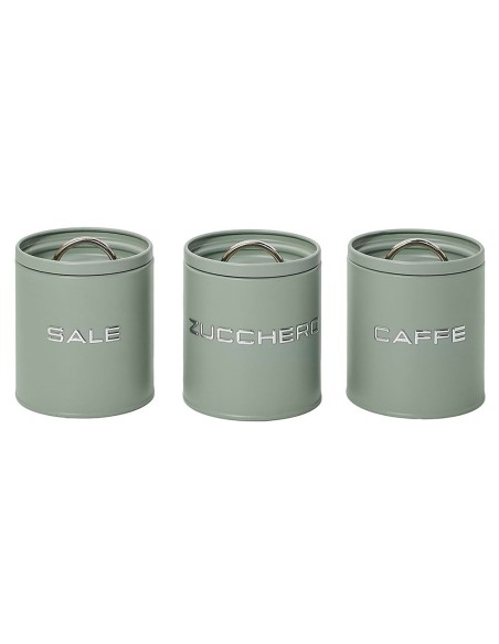 Tris barattoli cucina verde salvia Montemaggi