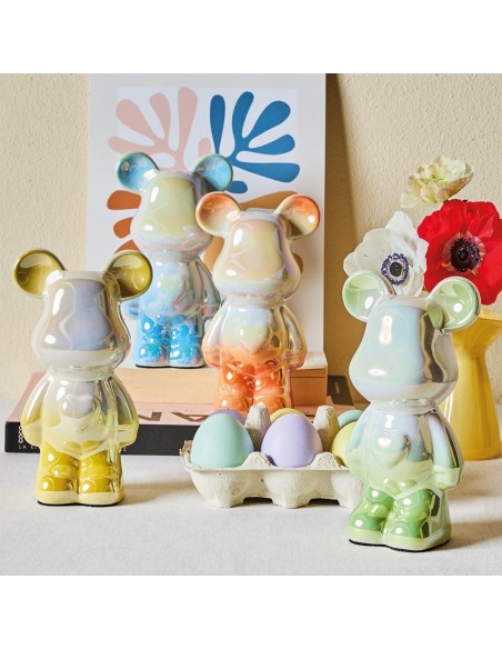 Statuetta Orso Bear decorativo rosa Tognana