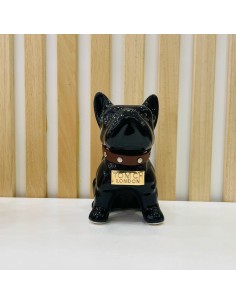 Bulldog Nero in Ceramica Dipinto a Mano Tom Ch