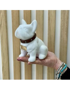 Bulldog Bianco in Ceramica Dipinto a Mano Tom Ch 2