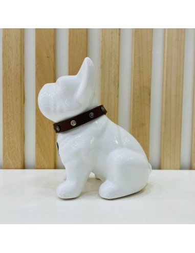 Bulldog Bianco in Ceramica Dipinto a Mano Tom Ch