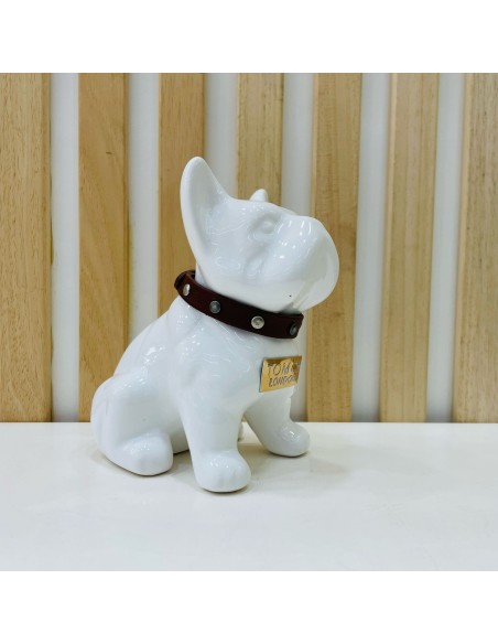 Bulldog Bianco in Ceramica Dipinto a Mano Tom Ch