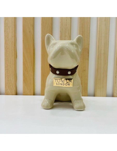 Bulldog Beige in Ceramica Dipinto a Mano Tom Ch