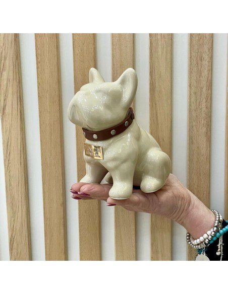 Bulldog Beige in Ceramica Dipinto a Mano Tom Ch
