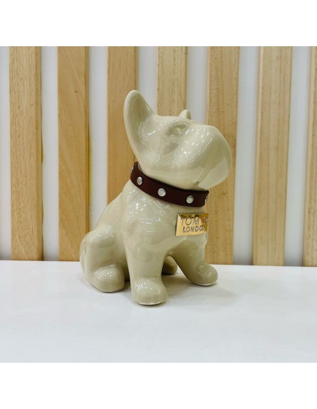 Bulldog Beige in Ceramica Dipinto a Mano Tom Ch