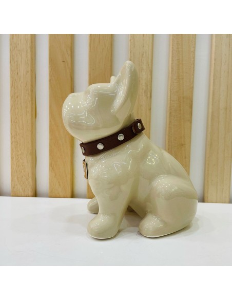 Bulldog Beige in Ceramica Dipinto a Mano Tom Ch