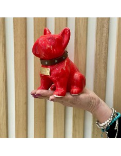 Bulldog Rosso in Ceramica Dipinto a Mano Tom Ch 2