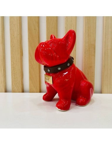Bulldog Rosso in Ceramica Dipinto a Mano Tom Ch