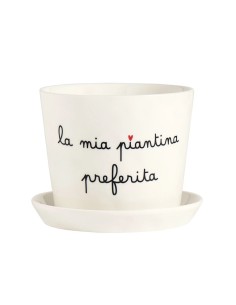 Vaso "La mia piantina preferita" con sottovaso Simple Day 2