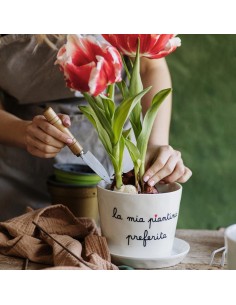 Vaso "La mia piantina preferita" con sottovaso Simple Day