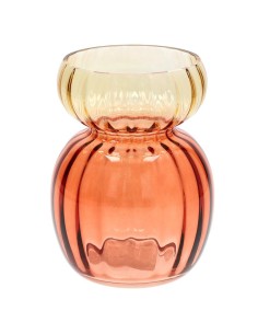 Vaso vetro bicolore arancio e giallo Tognana