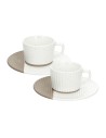Set 2 tazze da caffè beige e bianche Tognana