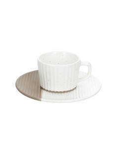 Set 2 tazze da caffè beige e bianche Tognana 2