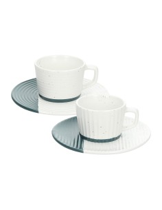 Set 2 tazze da caffè ottanio e bianche Tognana