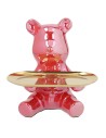 Orso rosso con vassoio dorato Tognana