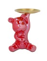 Orso rosso con vassoio dorato Tognana
