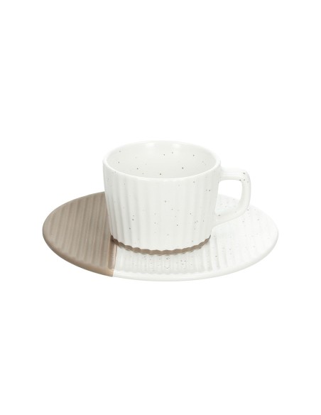 Set 2 tazze da caffè beige e bianche Tognana