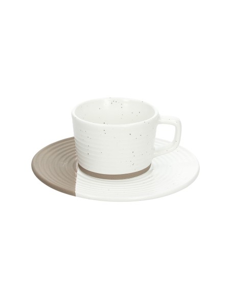 Set 2 tazze da caffè beige e bianche Tognana