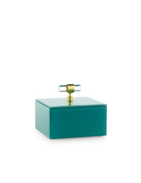 Portagioie piccolo in vetro verde Jewel Emò