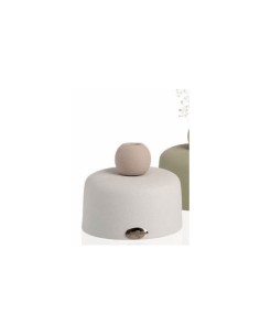 Vasetto bianco con sfera e pampas Ilary Queen 2