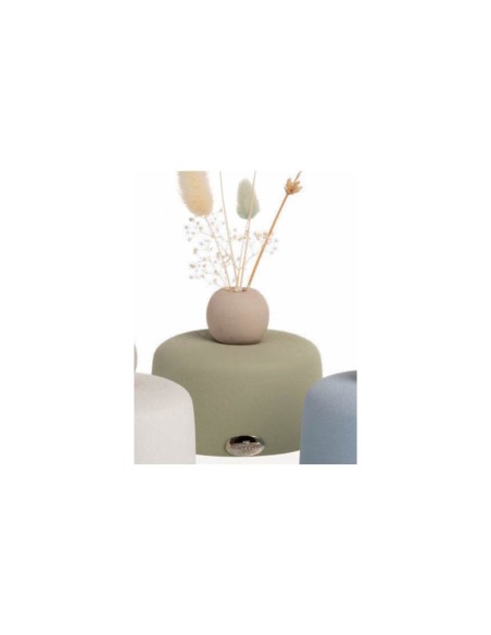 Vasetto verde salvia con sfera e pampas Ilary Queen