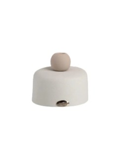 Vasetto bianco con sfera e pampas Ilary Queen