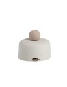 Vasetto bianco con sfera e pampas Ilary Queen