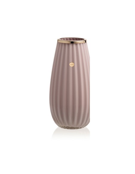 Vaso basic cipria con ghiera dorata Ilary Queen