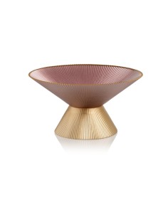 Alzata in vetro rosa e oro Ilary Queen 2