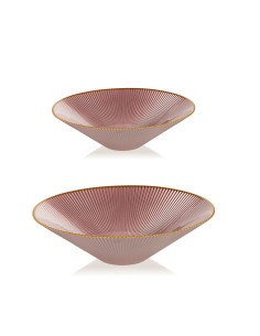 Piatto in vetro rosa e oro Ilary Queen