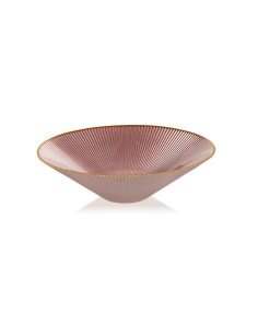 Piatto in vetro rosa e oro Ilary Queen 2