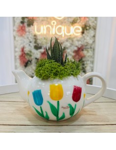Teiera con fiori colorati e piantina Pienne Design