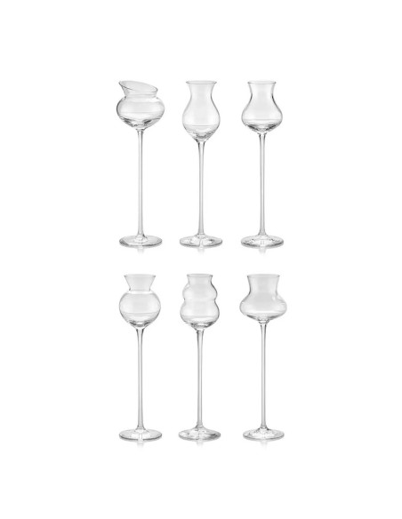 IVV Set 6 calici assortiti in vetro trasparente